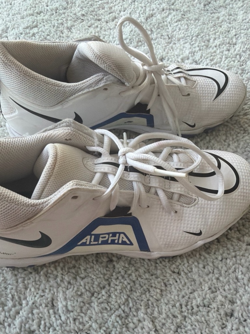 Nike Alpha Men’s White/Blue Football Cleats